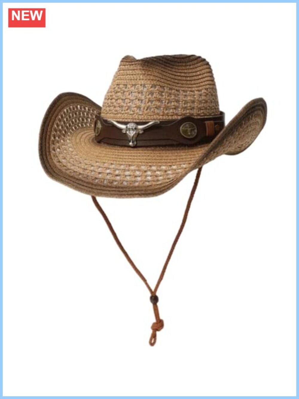 Straw Cowboy Hat Foldable Beach Western Sun Hat Breathable